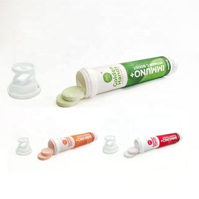 Customize Plastic Effervescent Tablet Tubes with Desiccant Cover and Customized Color