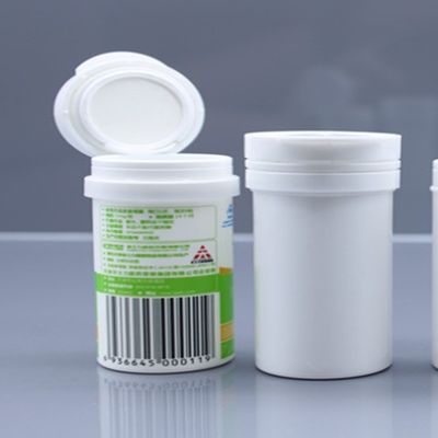 Medicine Packaging 48mm Glucose Test Strip Container with Desiccant Cover and Flip Cap