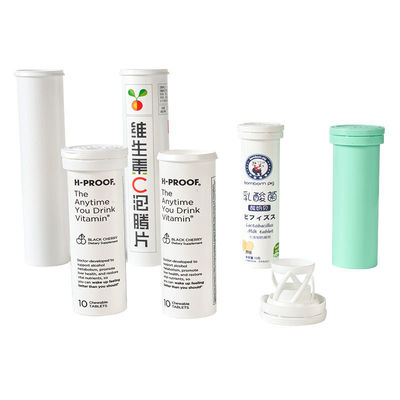 Effervescent Tablet Vitamin C Bottle with PP Cap Customized Logo in White Plastic