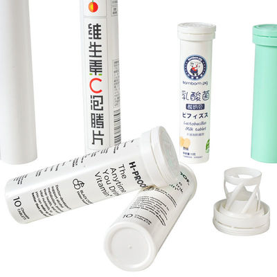 Effervescent Tablet Vitamin C Bottle with PP Cap Customized Logo in White Plastic