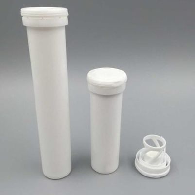 Effervescent Vitamin Tablet Bottles in White Plastic with Spiral Cap and Desiccant