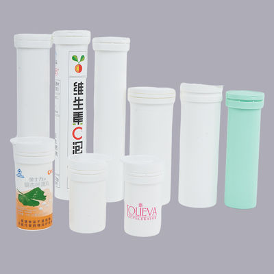 Effervescent Tablet Tubes with Custom Logo and Dessicant in PP Plastic Material