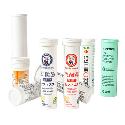 Vc Effervescent Tablet Tube and Vitamin C Bottle with Desiccant Cap in PP Plastic