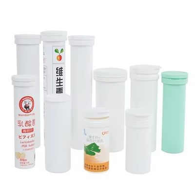 Food Grade PP Customized Design White Long Size Empty Effervescent Tablet Tube Bottle
